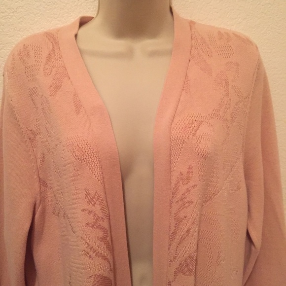 Chico’s Long Peach Open Front Cardigan Duster Sweater Size 2 (Chicos) - Picture 2 of 11